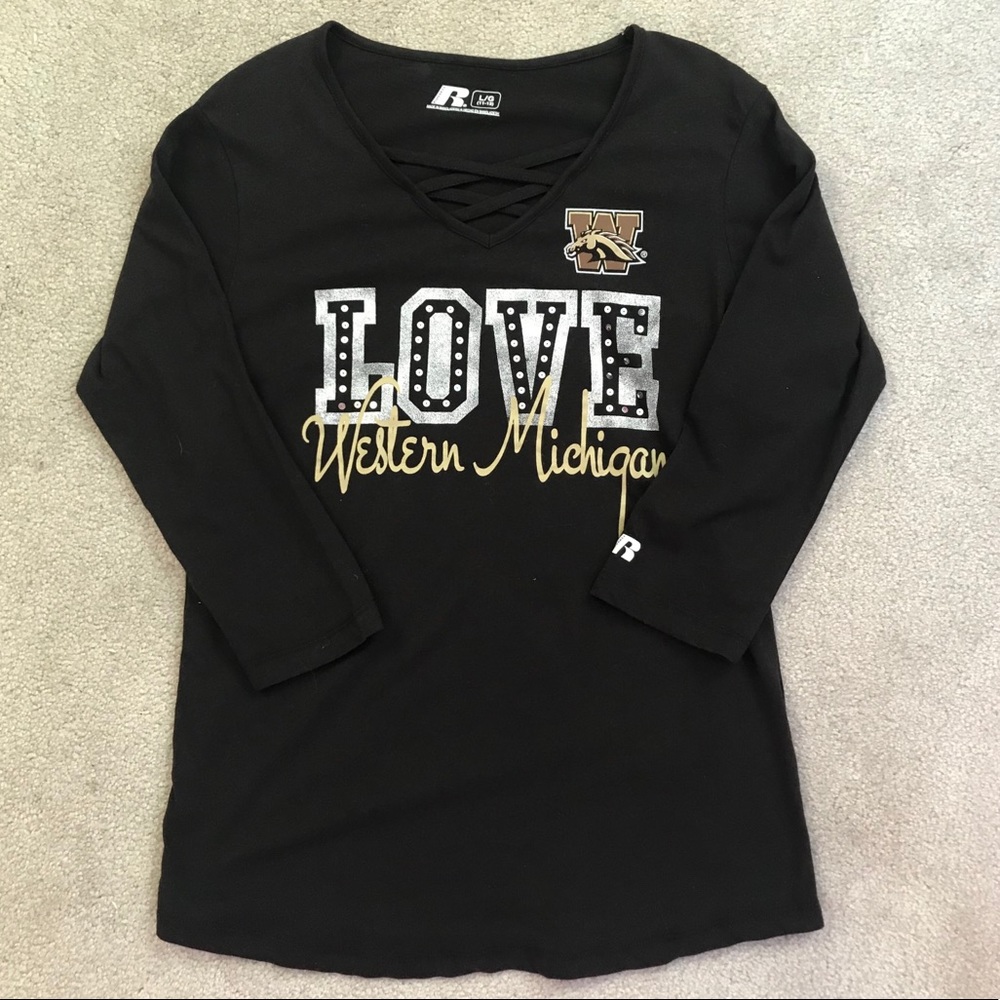 NWT! Western Michigan 3/4 Sleeve Tee! SIZE L
